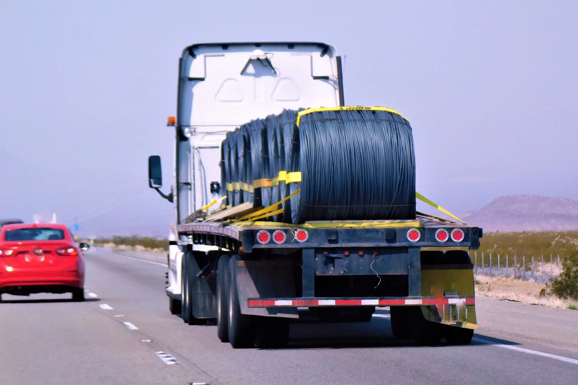 trailer carrying heavy material